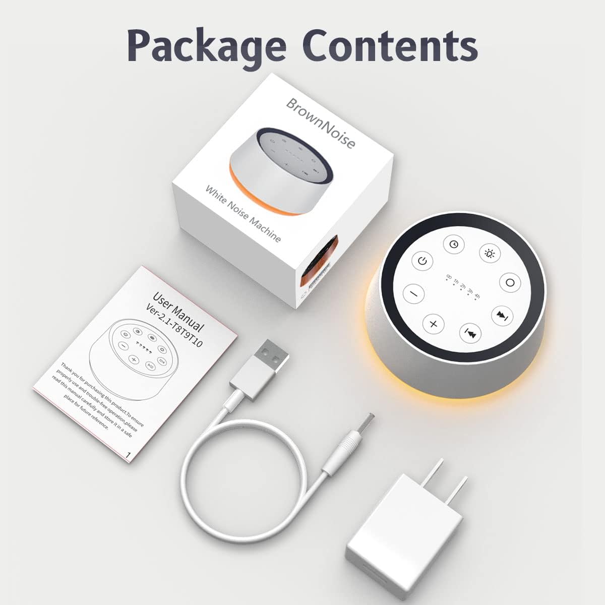 Belro baby sound machine noise device, designed for soothing infants, shown in a compact, portable form with control buttons.