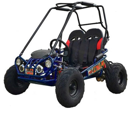 Casavibeo TrailMaster MINI XRX+ go-kart in bright red with black accents, showing the compact design and safety features.