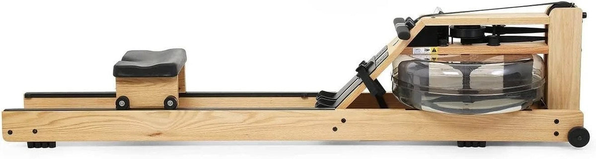 Casavibeo WaterRower Oak rowing machine with S4 monitor, featuring a wooden frame and adjustable seat for home fitness.