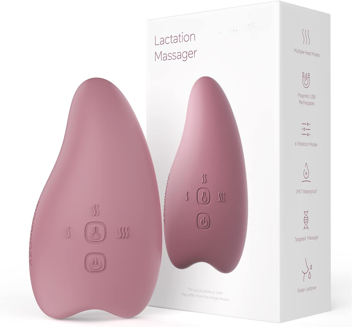 Belro lactation massager in a sleek heel pump footwear style, designed for comfortable breastfeeding support and relief.