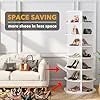 Casavibeo SpaceAid 7-tier white rotating shoe rack tower with spinning carousel and vertical handbag storage for closet organization.
