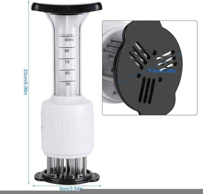 Belro Meat Injector Kit for flavorful marinades, featuring stainless steel needles and a handheld pump for home kitchen use.
