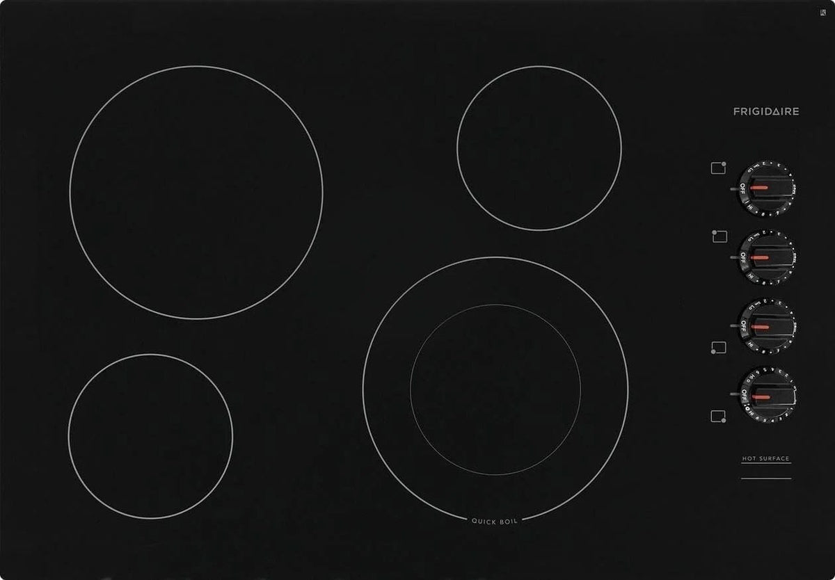 Casavibeo electric cooktop with four burners and touch control, sleek black surface for modern kitchen cooking.