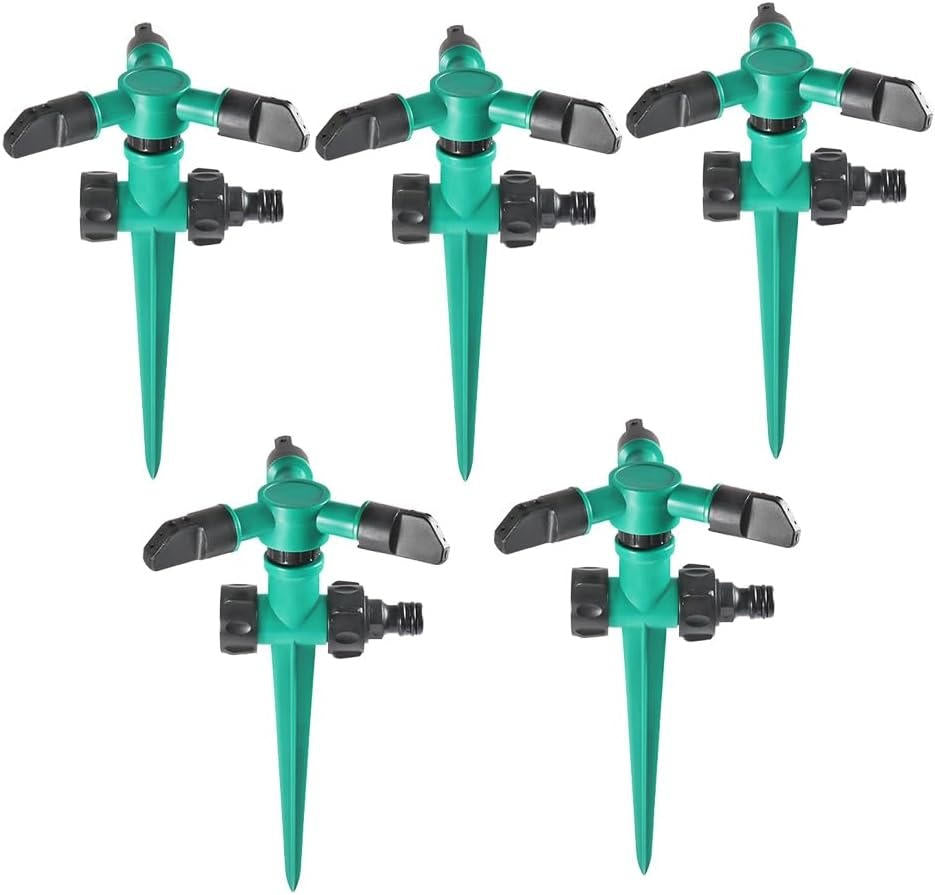 Belro garden sprinkler system set with five adjustable sprinklers for outdoor lawn and garden watering.
