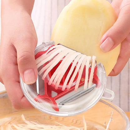 Belro 3-in-1 vegetable peeler shredder kitchen tool for peeling, shredding, and slicing vegetables in the kitchen.