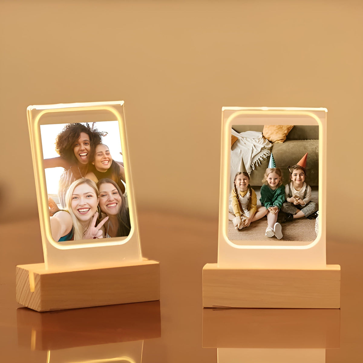 Belro Polaroid picture frames for cameras, showcasing vintage-style photo display with colorful border designs.