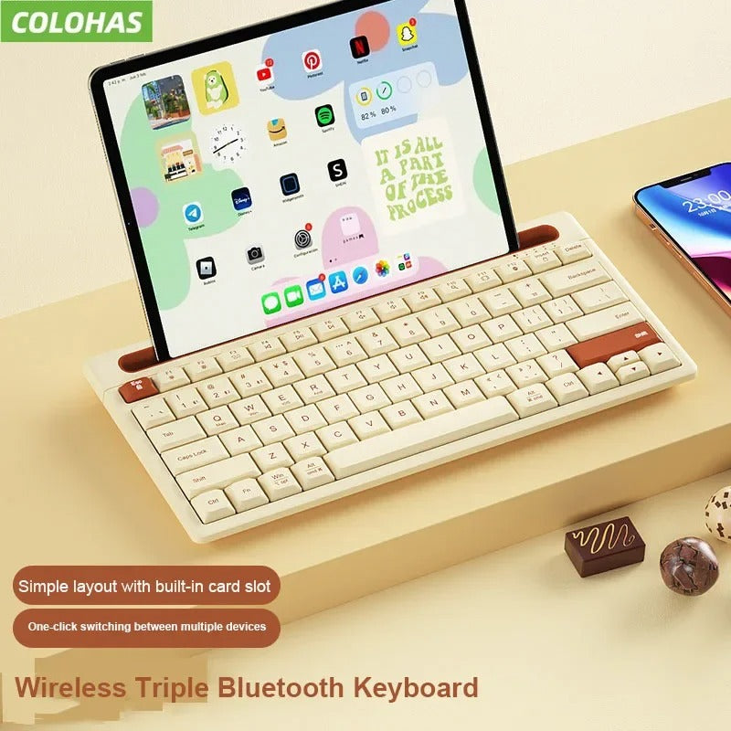 Belro wireless Bluetooth tablet keyboard with sleek design and keys for comfortable typing on electronic devices.