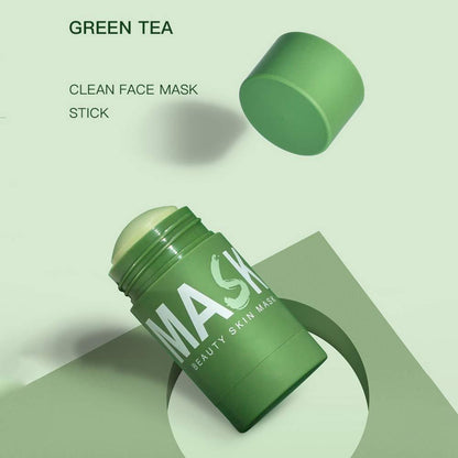Belro Green Tea Clay Deep Cleanse Mask stick for face, featuring natural green tea extract, in a portable stick form for deep cleansing.