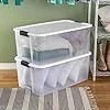 Casavibeo Sterilite 4-pack clear plastic storage bins with latching lids, 116 quart heavy-duty organizing containers for closet or office