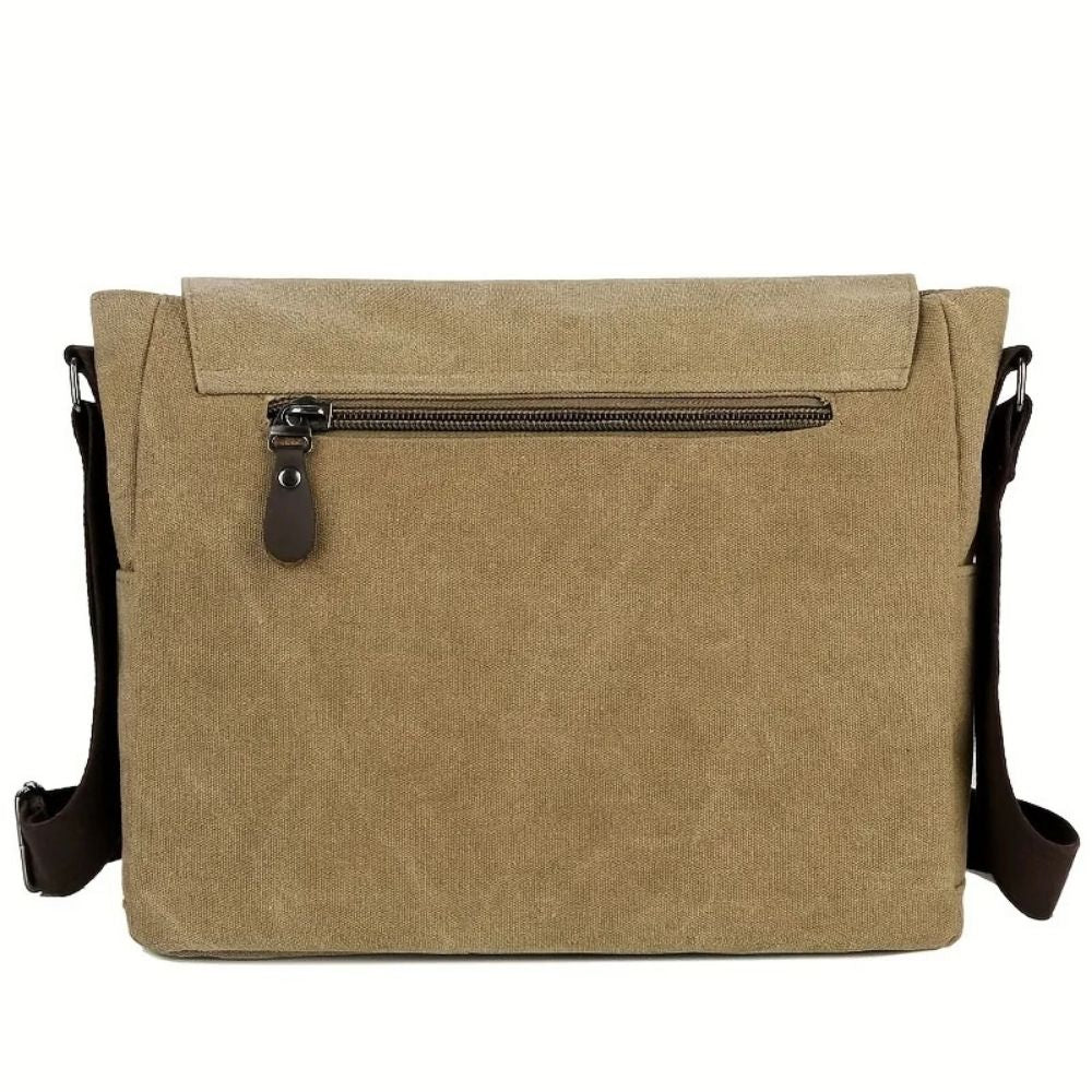 Belro men's canvas satchel messenger sling bag with adjustable strap, front pocket, and classic design for everyday use.
