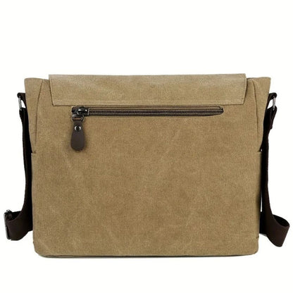 Belro men's canvas satchel messenger sling bag with adjustable strap, front pocket, and classic design for everyday use.