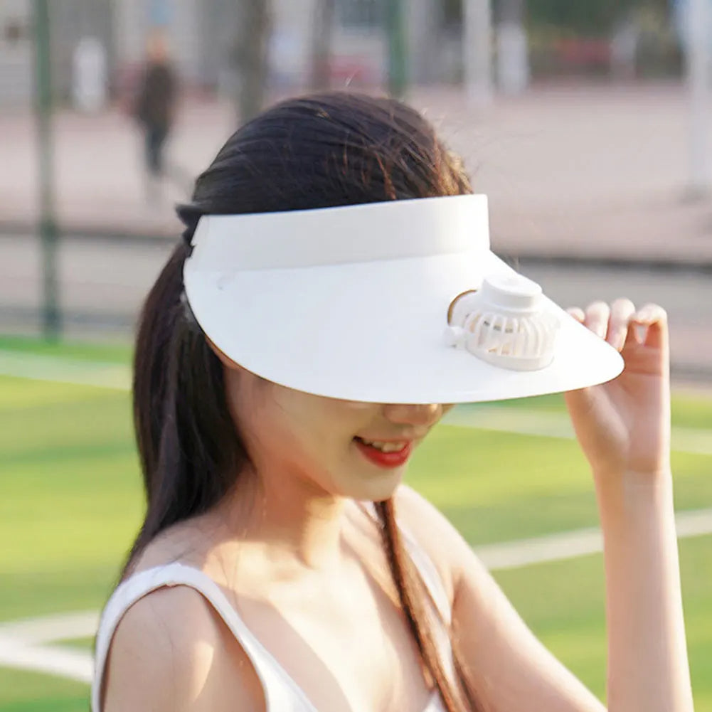 Belro sun visor hat with cooling fan built-in, lightweight summer accessory for sun protection and comfort.