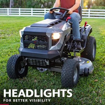 Casavibeo Murray MT100 42-inch lawn tractor with Briggs and Stratton 13.5 HP 500cc E1350 engine and 6-speed transmission.