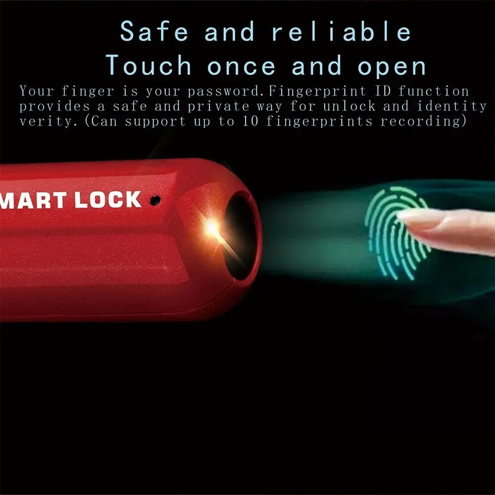 Belro Smart Fingerprint Padlock for outdoor use, featuring a sleek design and biometric security for home and garden protection.