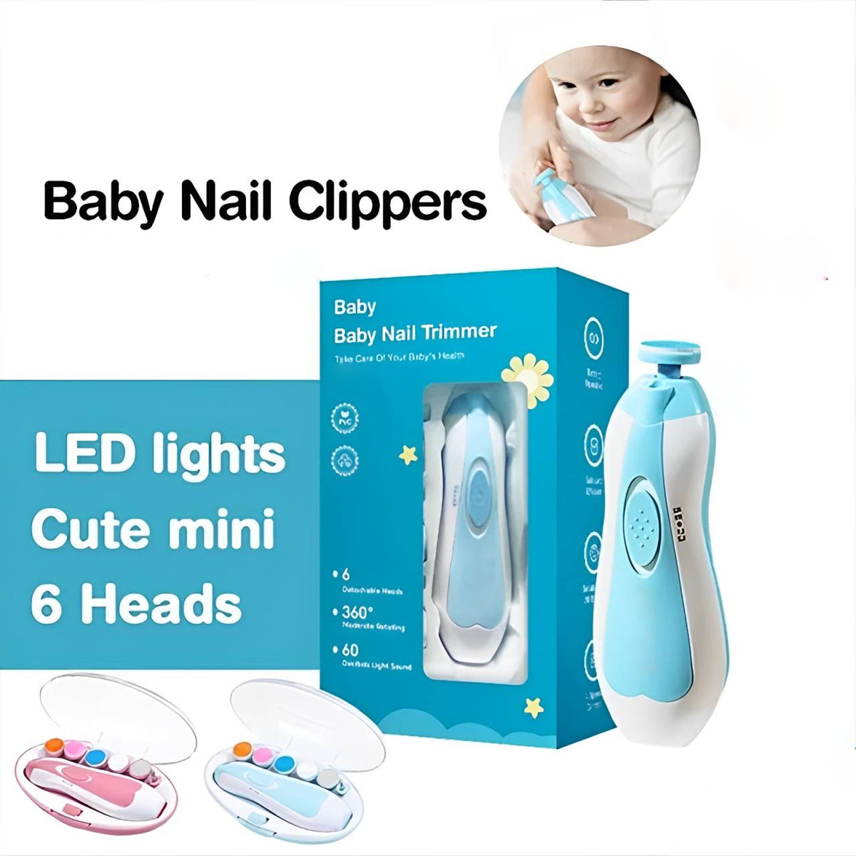 Belro Baby Nail Trimmer for kids, showing a compact, safe electric nail file with a child-friendly design.