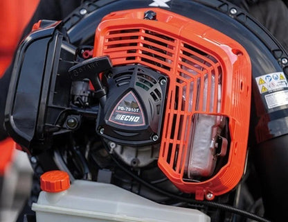 Casavibeo Echo PB-7910T backpack leaf blower with ergonomic handle and large air intake for efficient yard cleanup.
