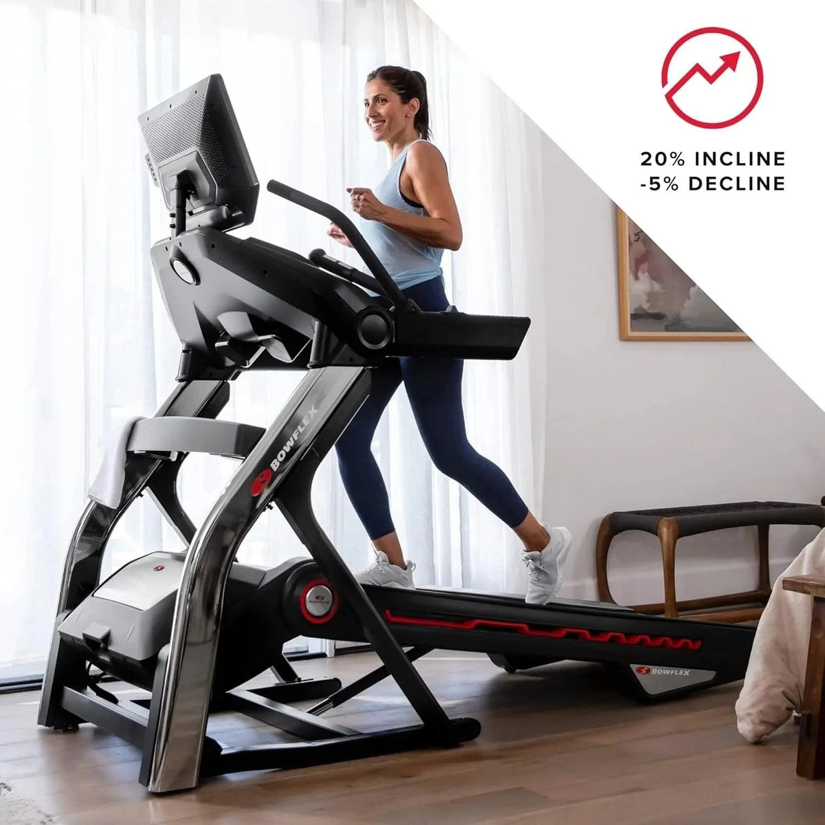 Casavibeo BowFlex Treadmill 22 showing a sleek running surface and digital display for home fitness use.
