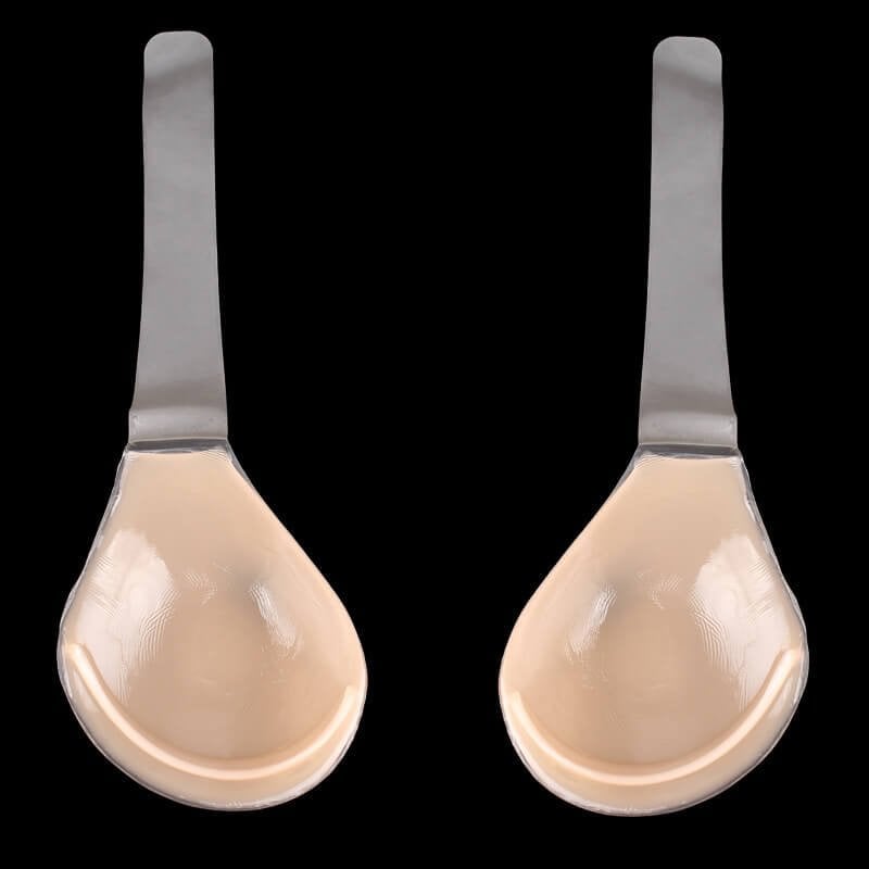 Women’s invisible strapless adhesive bra by BowLift, seamless low-back support with adhesive, designed for a smooth, invisible look.