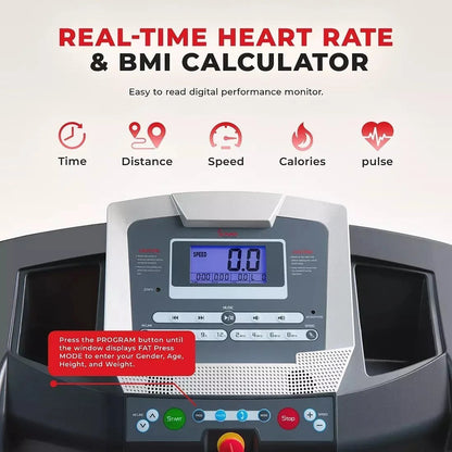 Casavibeo Sunny Health & Fitness Smart Treadmill SF-T7515 with digital display and running surface for home exercise.
