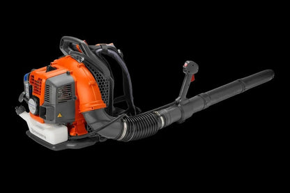 Casavibeo Husqvarna 150BT gas backpack blower with ergonomic handle and powerful engine, ideal for yard cleanup and leaf blowing.
