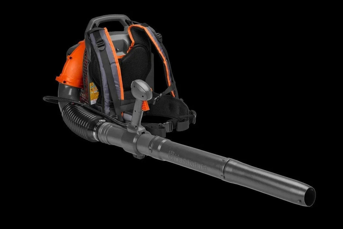 Casavibeo Husqvarna 150BT gas backpack blower with ergonomic handle and powerful engine for yard cleanup.