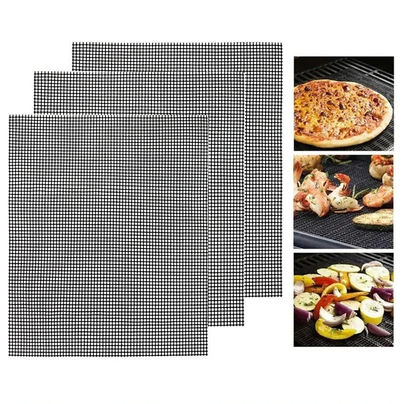 Belro grill mat laid out on a kitchen countertop, designed for grilling and kitchen use, heat-resistant and non-stick.