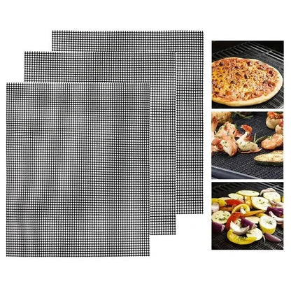Belro grill mat laid out on a kitchen countertop, designed for grilling and kitchen use, heat-resistant and non-stick.