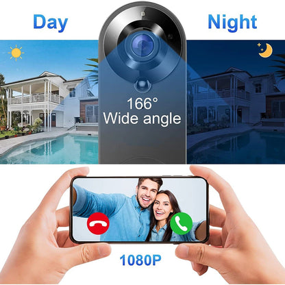 Belro Wireless Wi-Fi Video Doorbell mounted outside with camera and doorbell button, part of smart home electronics.