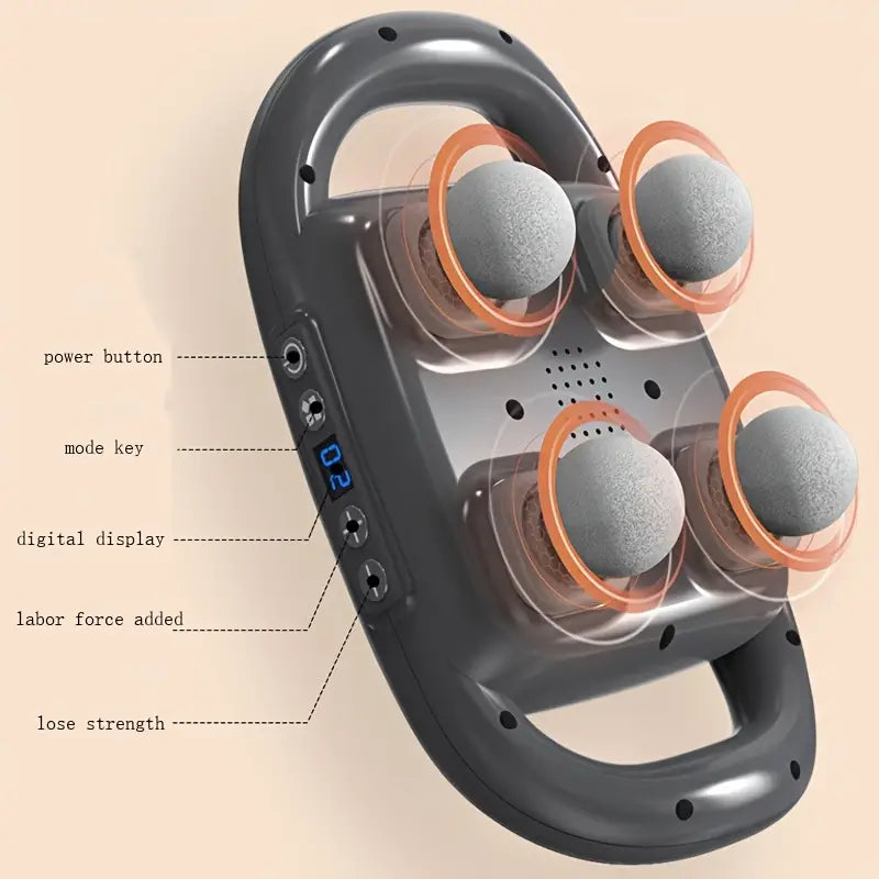 Belro deep tissue massage gun, a handheld personal care appliance with multiple massage heads for muscle relief.