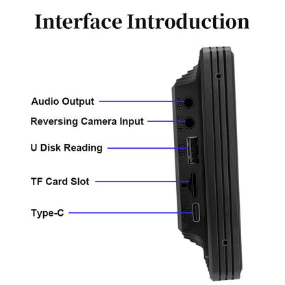Belro touchscreen car stereo with Bluetooth and backup camera, featuring a sleek electronic design and user interface.