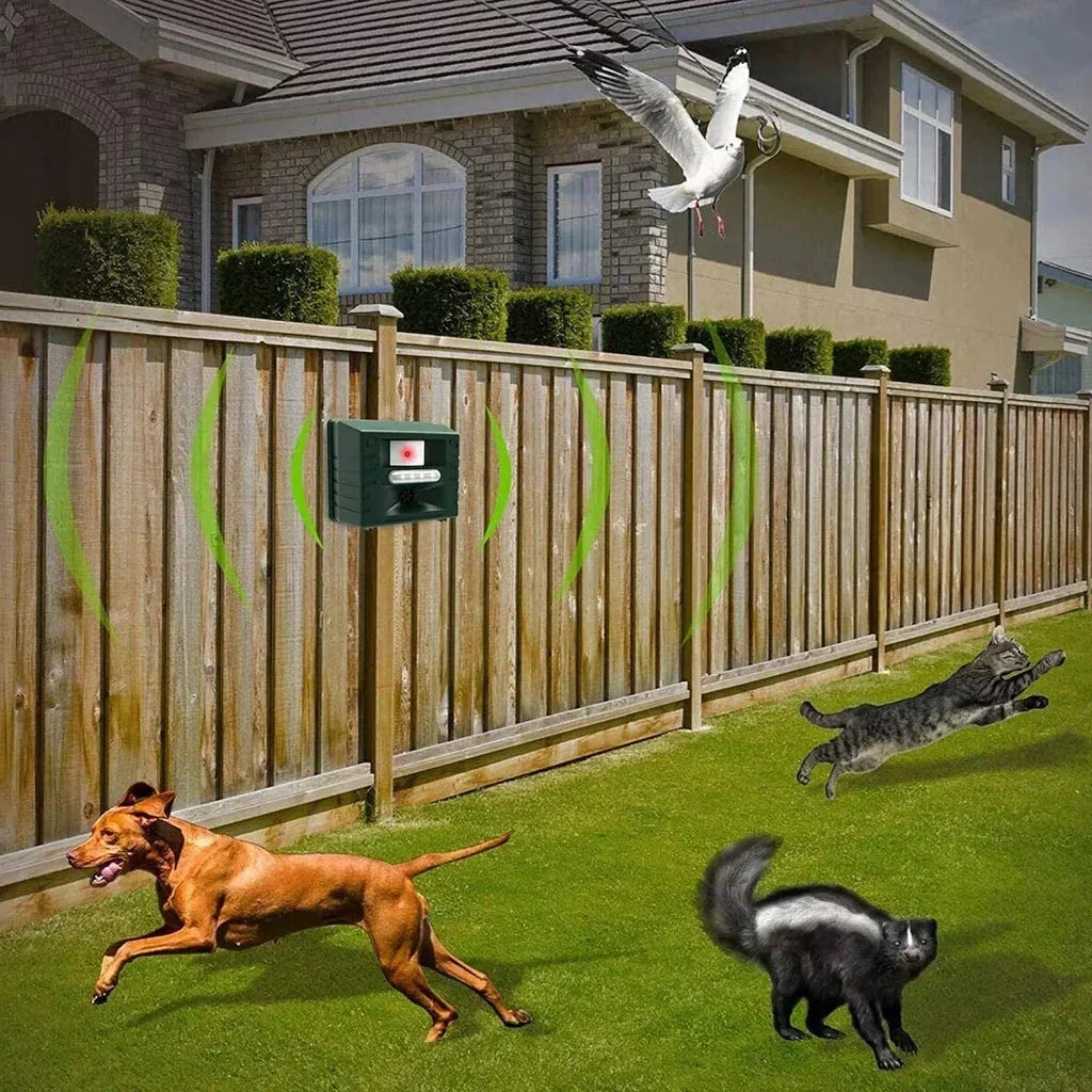 Belro Woodpecker Ultrasonic Repeller for effective bird control, outdoor pest management, designed to deter woodpeckers in garden spaces