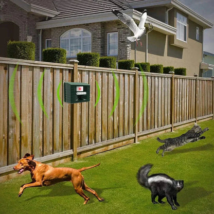 Belro Woodpecker Ultrasonic Repeller for effective bird control, outdoor pest management, designed to deter woodpeckers in garden spaces