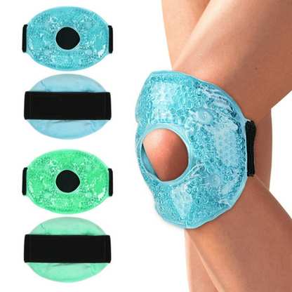 Belro gel knee compress for hot or cold therapy, designed for pain relief and first aid treatment of knee injuries.