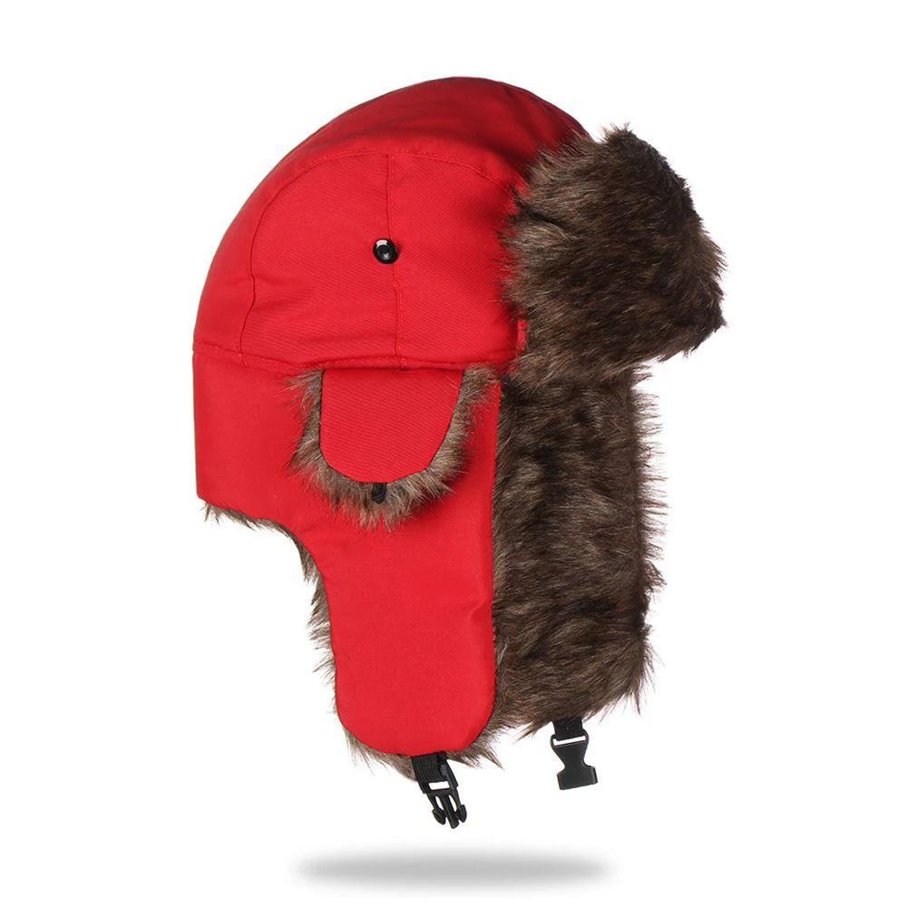 Belro Cozy Faux Fur Winter Earflap Aviator Ski Hat with earflaps and fur lining, ideal for cold weather outdoor activities.