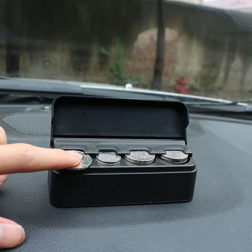 Belro car coin holder for easy access and storage of loose change inside a vehicle's interior organizer.