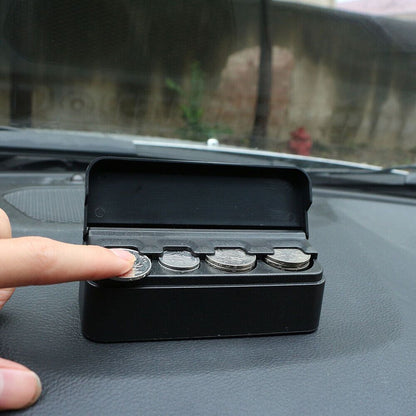Belro car coin holder for easy access and storage of loose change inside a vehicle's interior organizer.