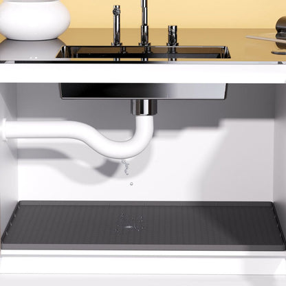 Belro large silicone under kitchen sink mat with protective liner, waterproof and flexible for kitchen organization and sink area.