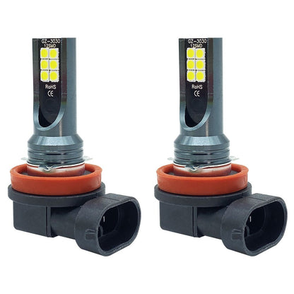 Belro high brightness plug-in car fog lights H8 H9 H11 installed on a vehicle for enhanced visibility.