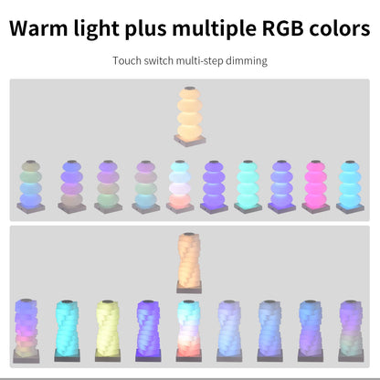 Belro RGB LED bedside lamp with touch control, modern night light with colorful lighting options for bedroom or bedside table.