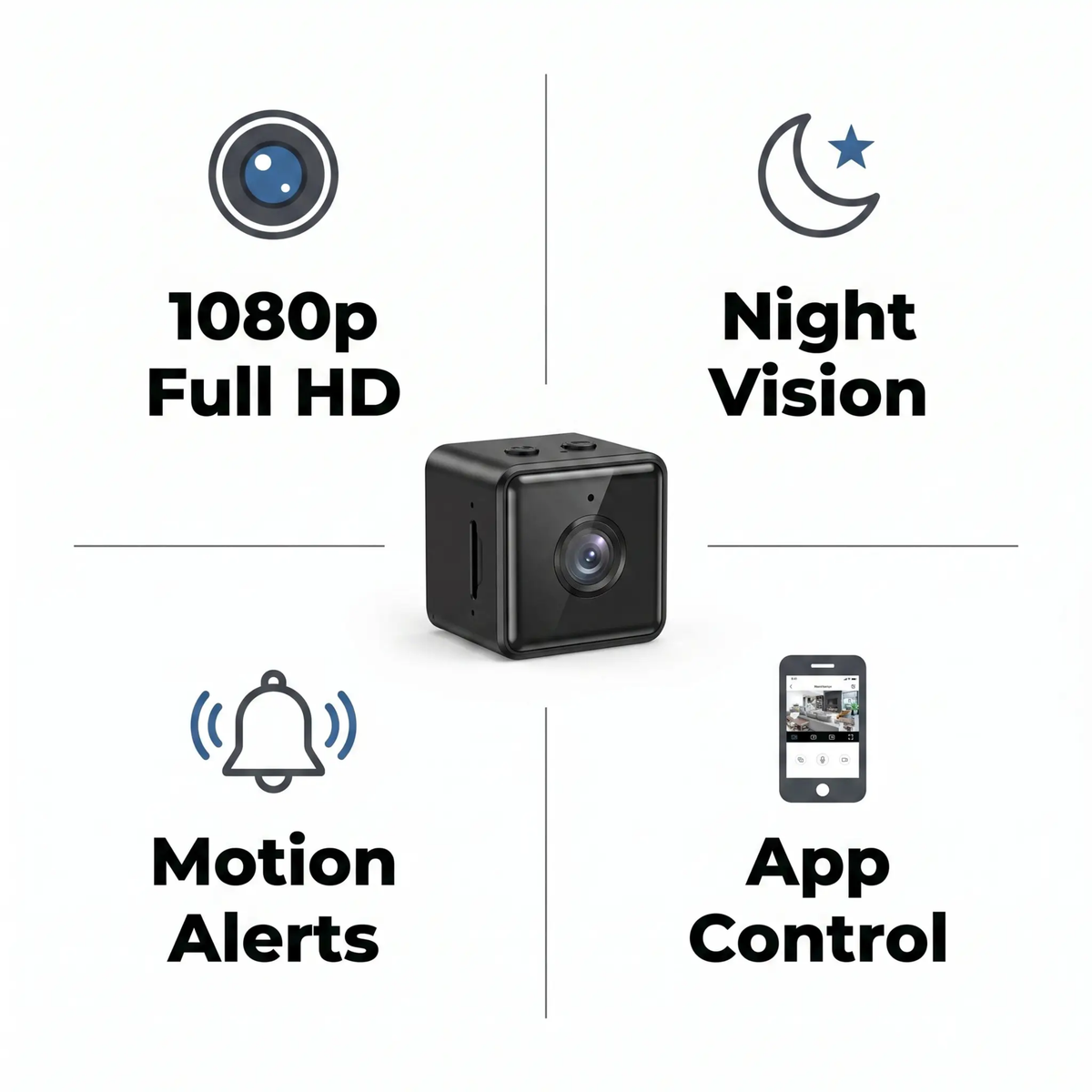 BowLift 17geartech-bl251017 wireless WiFi security camera with 1080P resolution, weather-resistant for indoor and outdoor use.