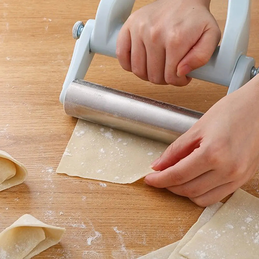 Belro stainless steel adjustable handheld rolling pin for kitchen and baking, featuring ergonomic handles and a sleek design