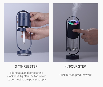 Belro Magic Shadow USB Air Humidifier emitting a soft mist, compact design ideal for health and beauty spaces.