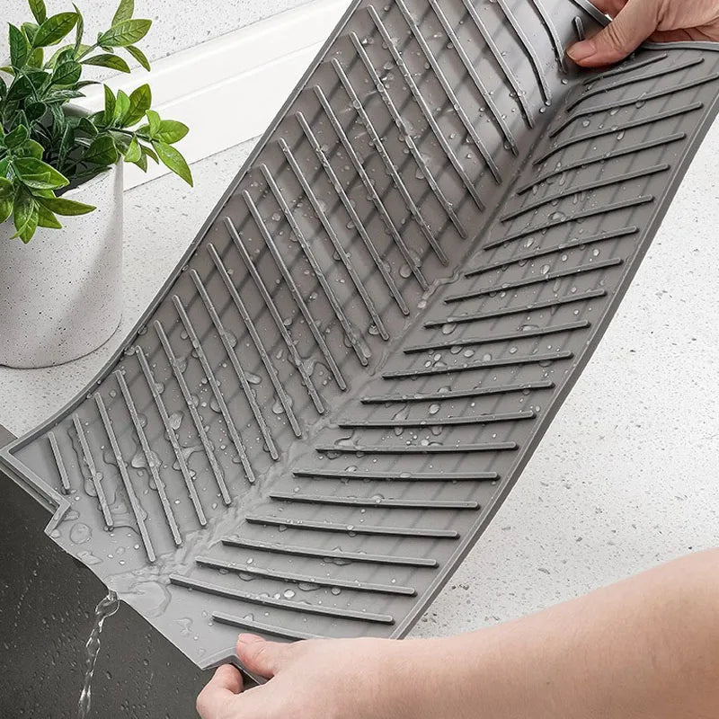 Belro silicone countertop dish drying mat in vibrant color, designed for kitchen countertop drying and easy cleaning.