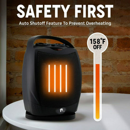 Belro portable electric space heater with oscillating fan, thermostat, and quiet operation for home heating.
