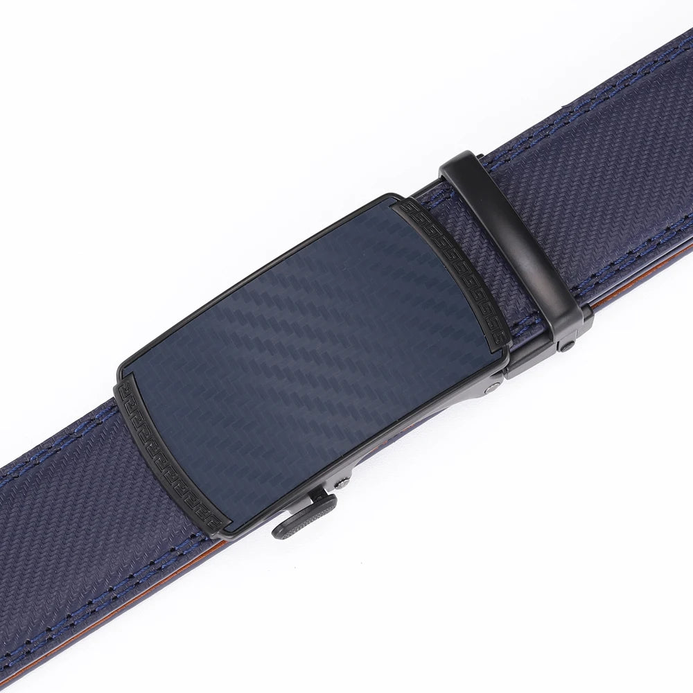 Men's leather belt with automatic buckle from Belro, featuring a sleek design and adjustable strap for a stylish, comfortable fit.