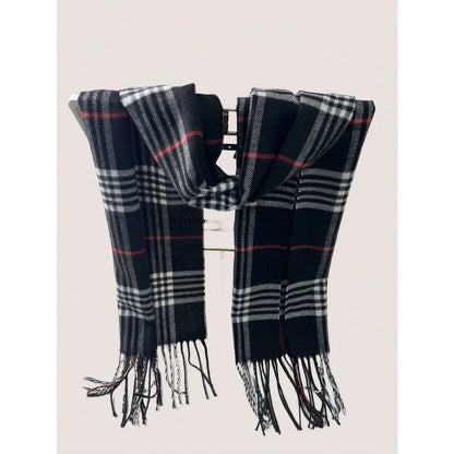 Belro plaid cashmere-feel winter scarf and neck warmer, soft and warm accessory for cold weather, featuring a classic plaid pattern.