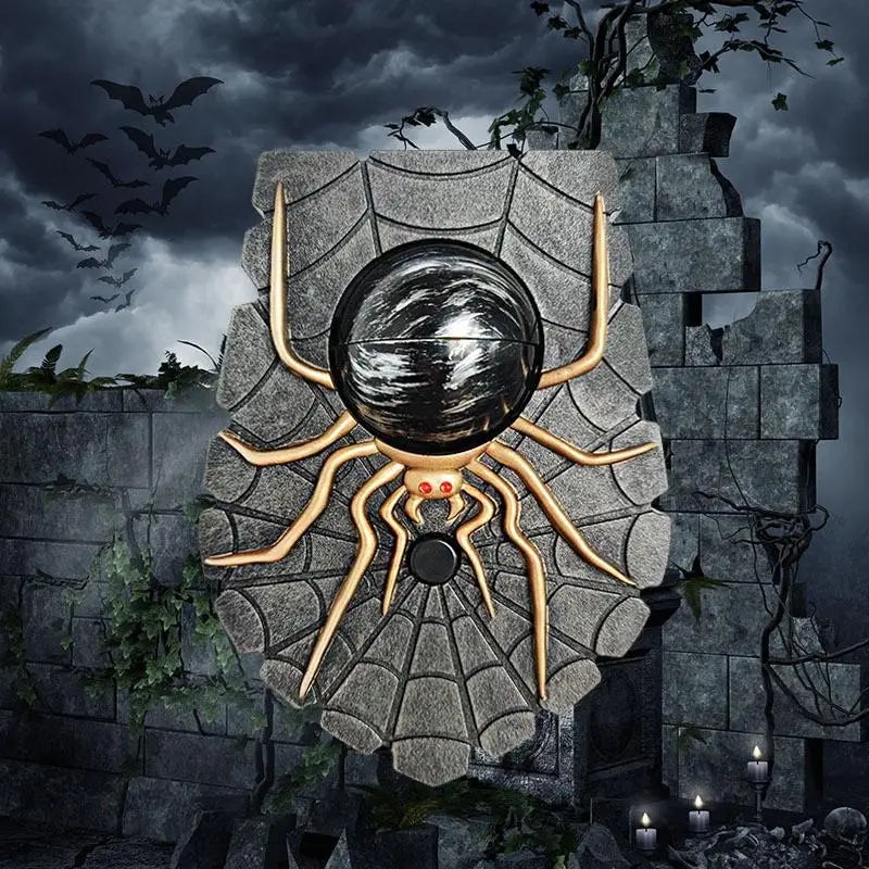Belro Creepy Spider Eyeball Halloween doorbell outdoor ornament with spooky spider and eyeball design for smart home decor.