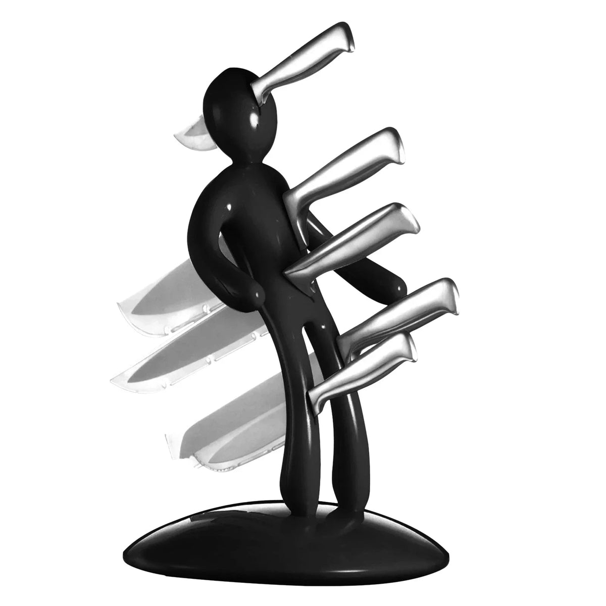 Belro Creative Humanoid Kitchen Knife Holder Set displayed on a kitchen countertop, showcasing innovative home and kitchen cutlery storage.