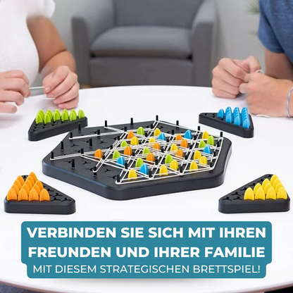 Mivoza Triangle Strategy Board Game for 2-4 players, featuring colorful game pieces and a strategic game board for family fun.