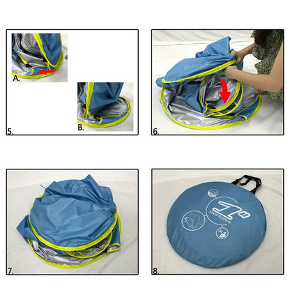 Belro waterproof UV tent for outdoor use, featuring ultra-resistant fabric, set up in a garden setting for shade and protection.